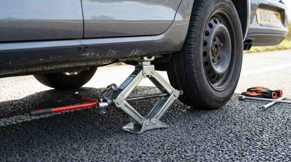 Positioning a car jack under the vehicle frame jack point