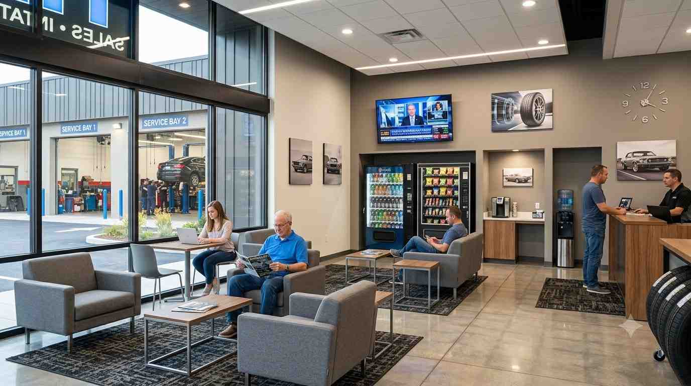 Discount tire shop waiting area and customer experience