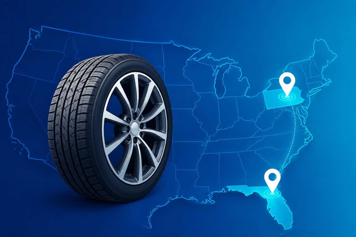 Priority Tire LLC service coverage across Pennsylvania and Florida