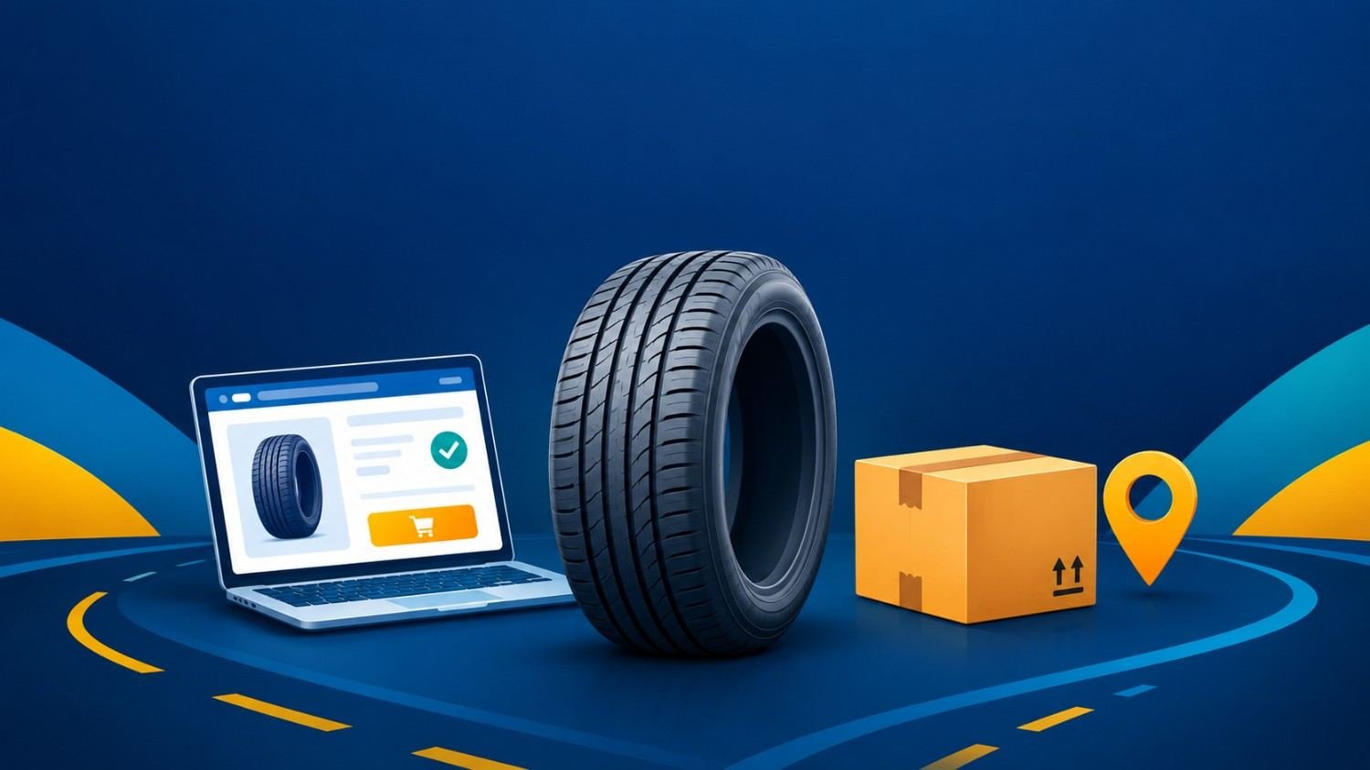 Simple Tire review 2026 online tire buying guide with tire, laptop and delivery box