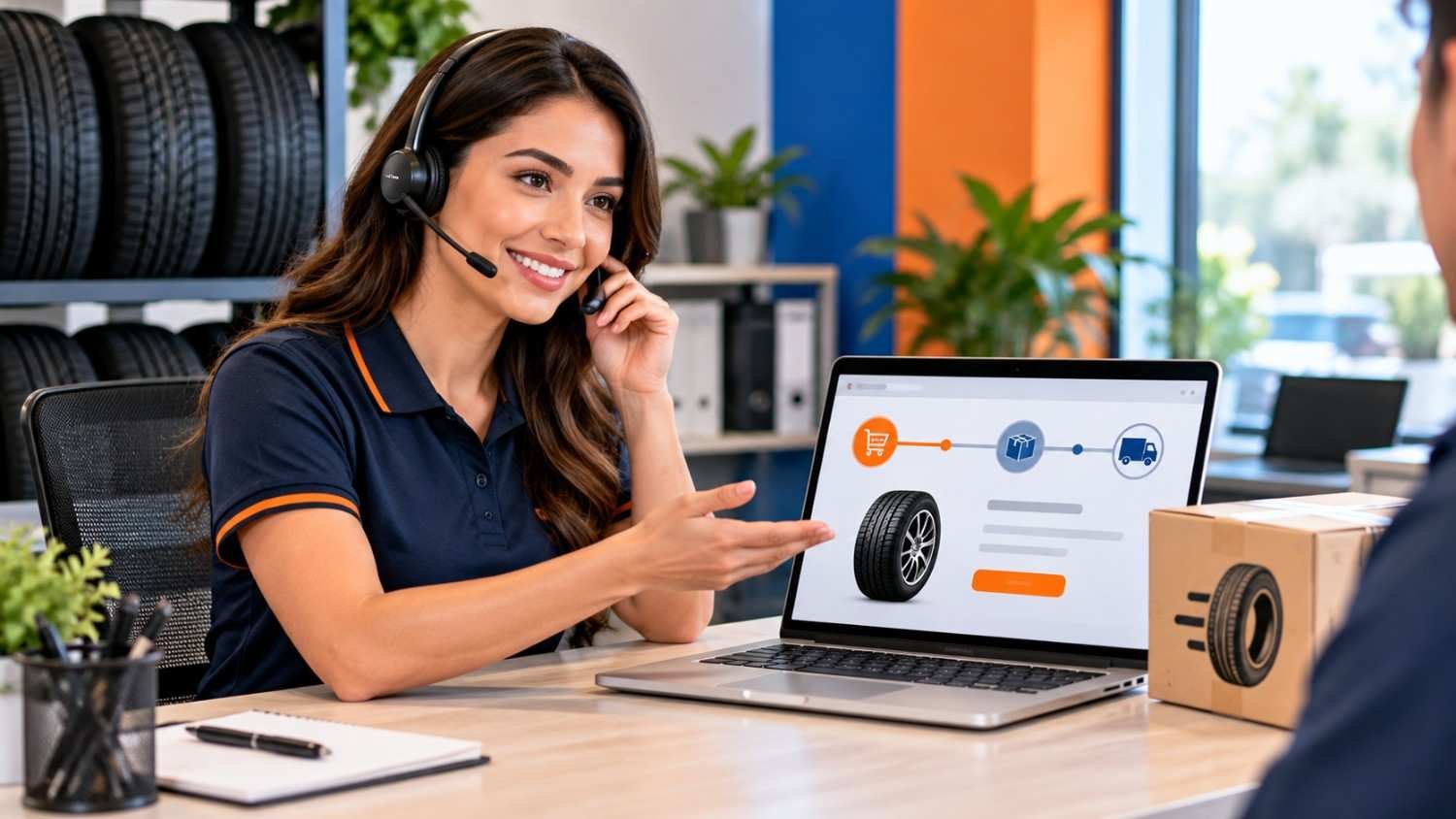 Tire Rack customer service agent helping with an online tire order