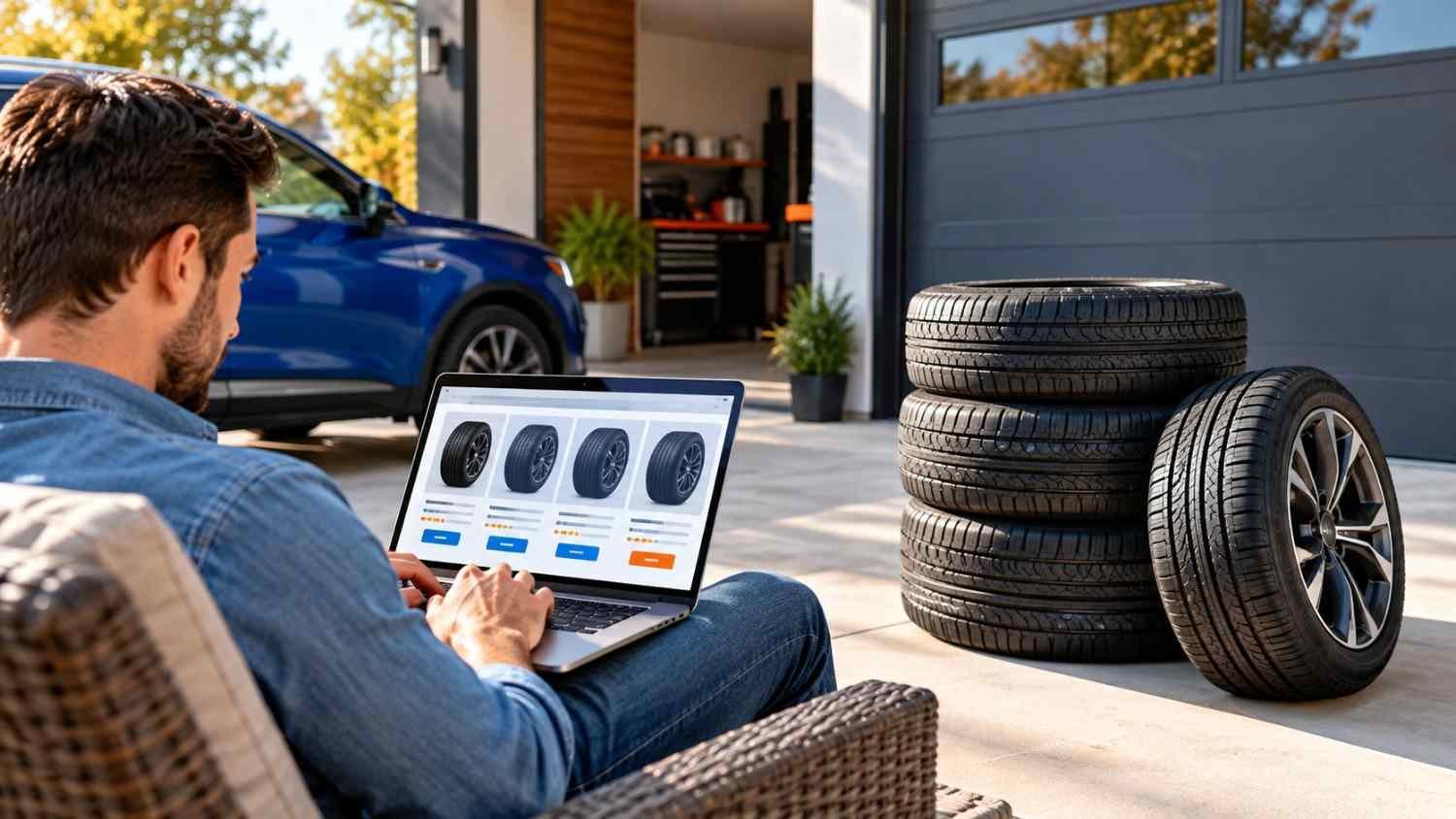 Shopper comparing tires online at Tire Rack